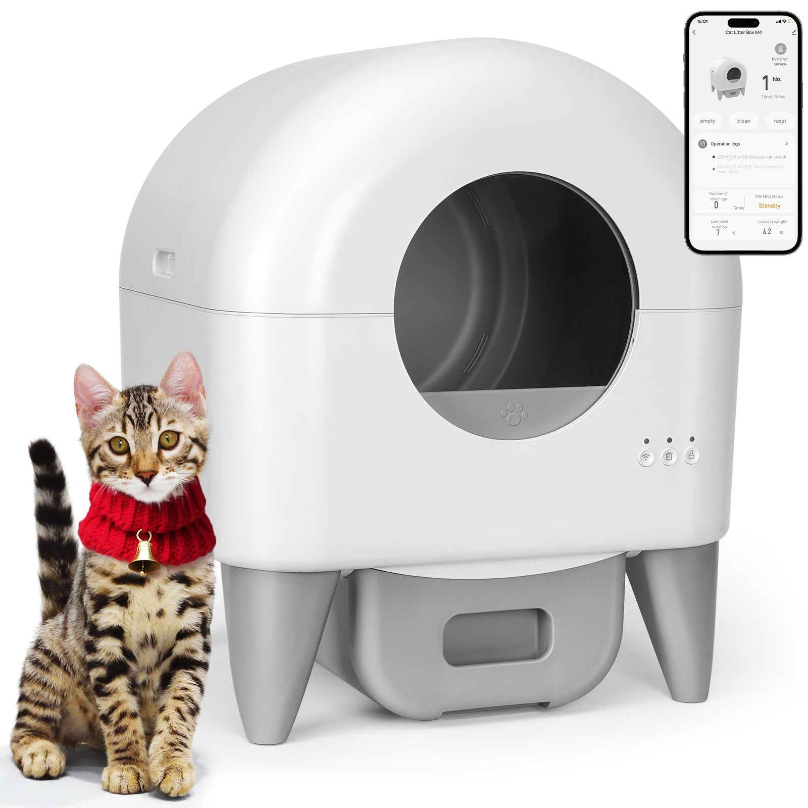 Fumoi M4 Extra-Large Self-Cleaning Litter Box (95L)