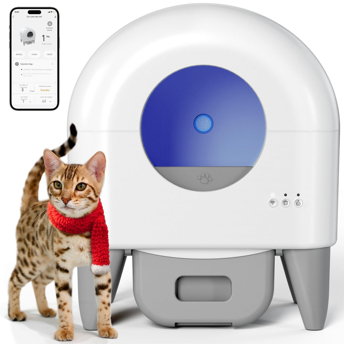 Self-cleaning litter box